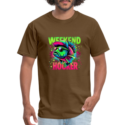 Weekend Hooker (Fishing) T-Shirt - brown