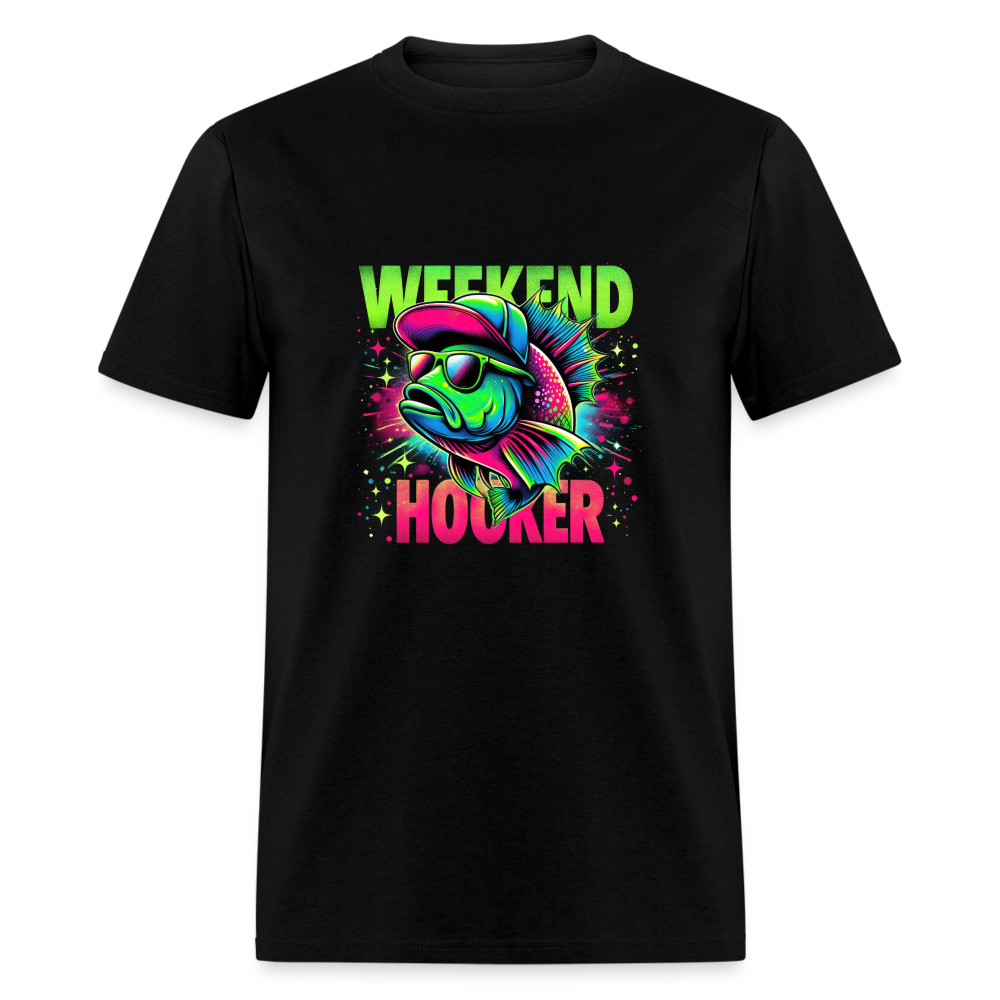 Weekend Hooker (Fishing) T-Shirt - black