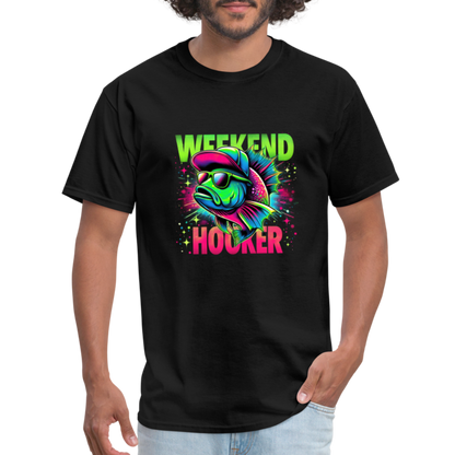 Weekend Hooker (Fishing) T-Shirt - black