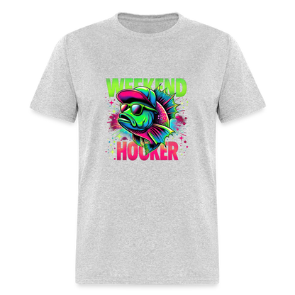 Weekend Hooker (Fishing) T-Shirt - heather gray