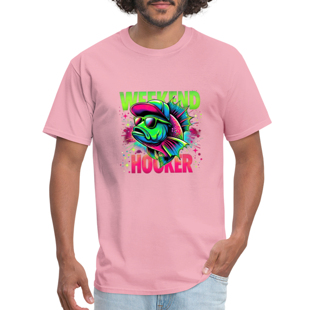 Weekend Hooker (Fishing) T-Shirt - pink