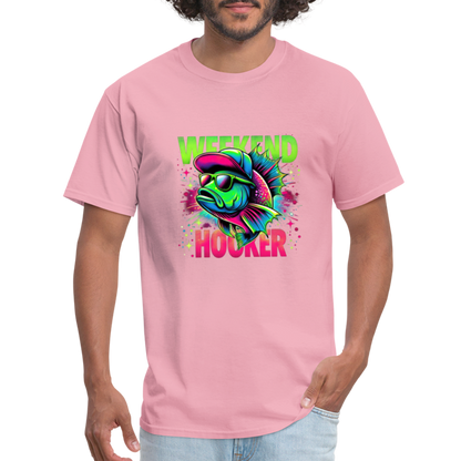 Weekend Hooker (Fishing) T-Shirt - pink