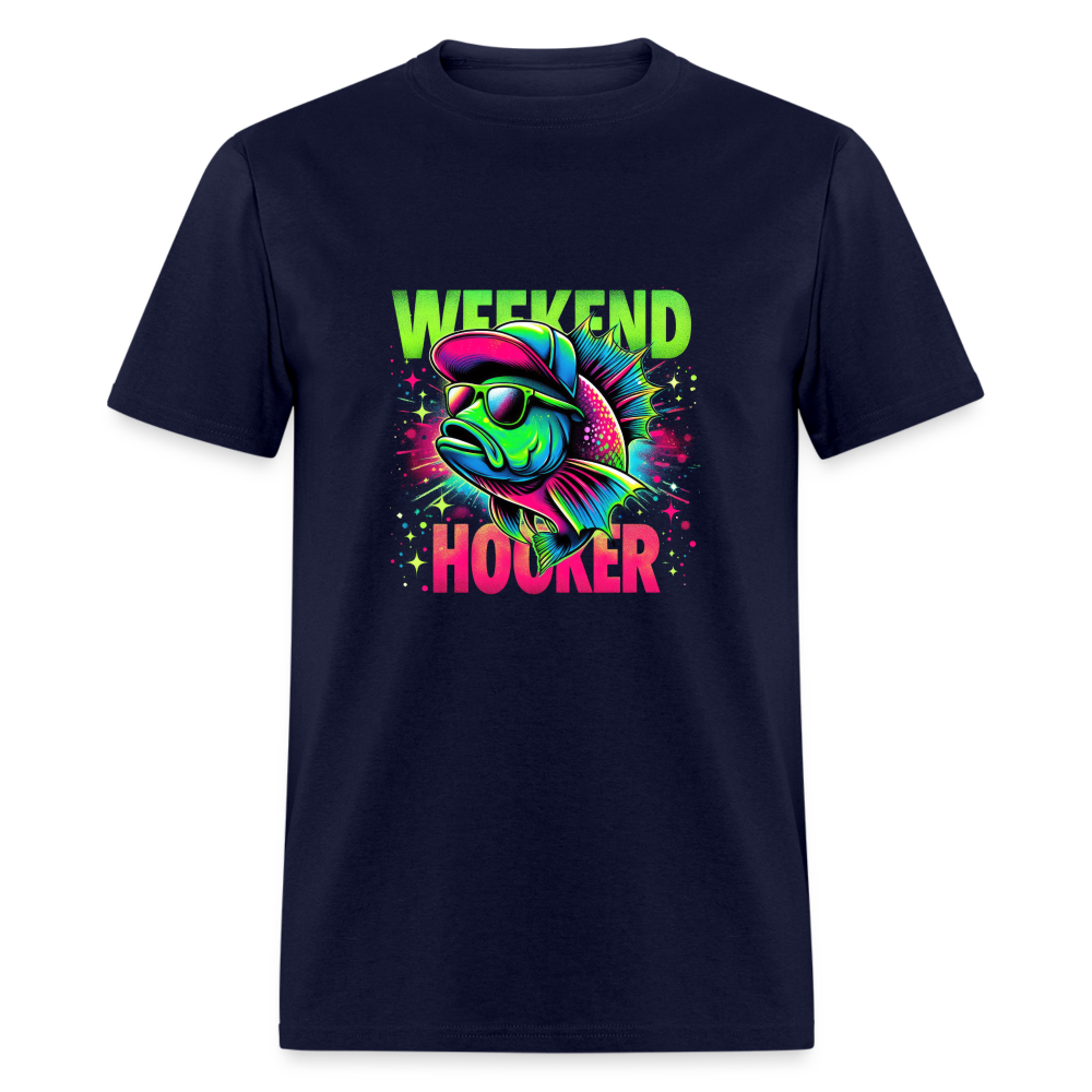 Weekend Hooker (Fishing) T-Shirt - navy