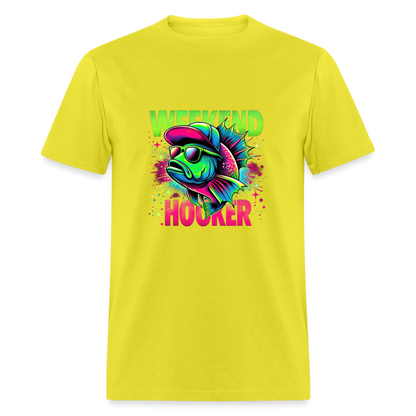 Weekend Hooker (Fishing) T-Shirt - yellow