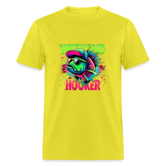 Weekend Hooker (Fishing) T-Shirt - Color: yellow