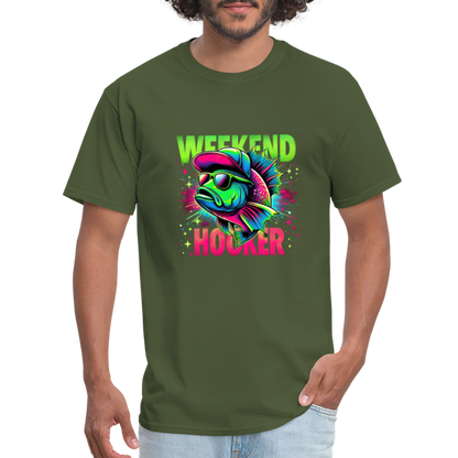 Weekend Hooker (Fishing) T-Shirt - military green