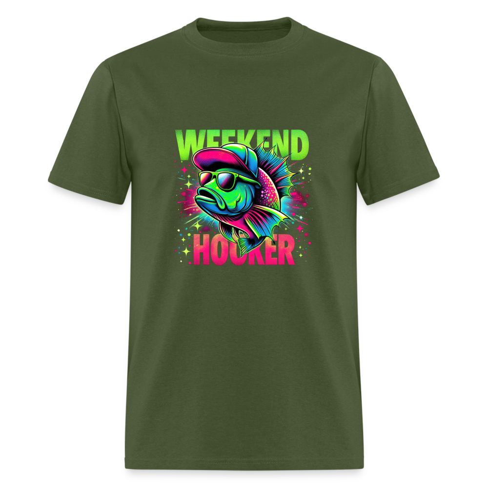 Weekend Hooker (Fishing) T-Shirt - military green