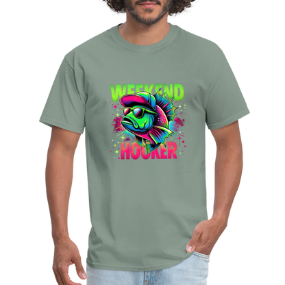 Weekend Hooker (Fishing) T-Shirt - sage