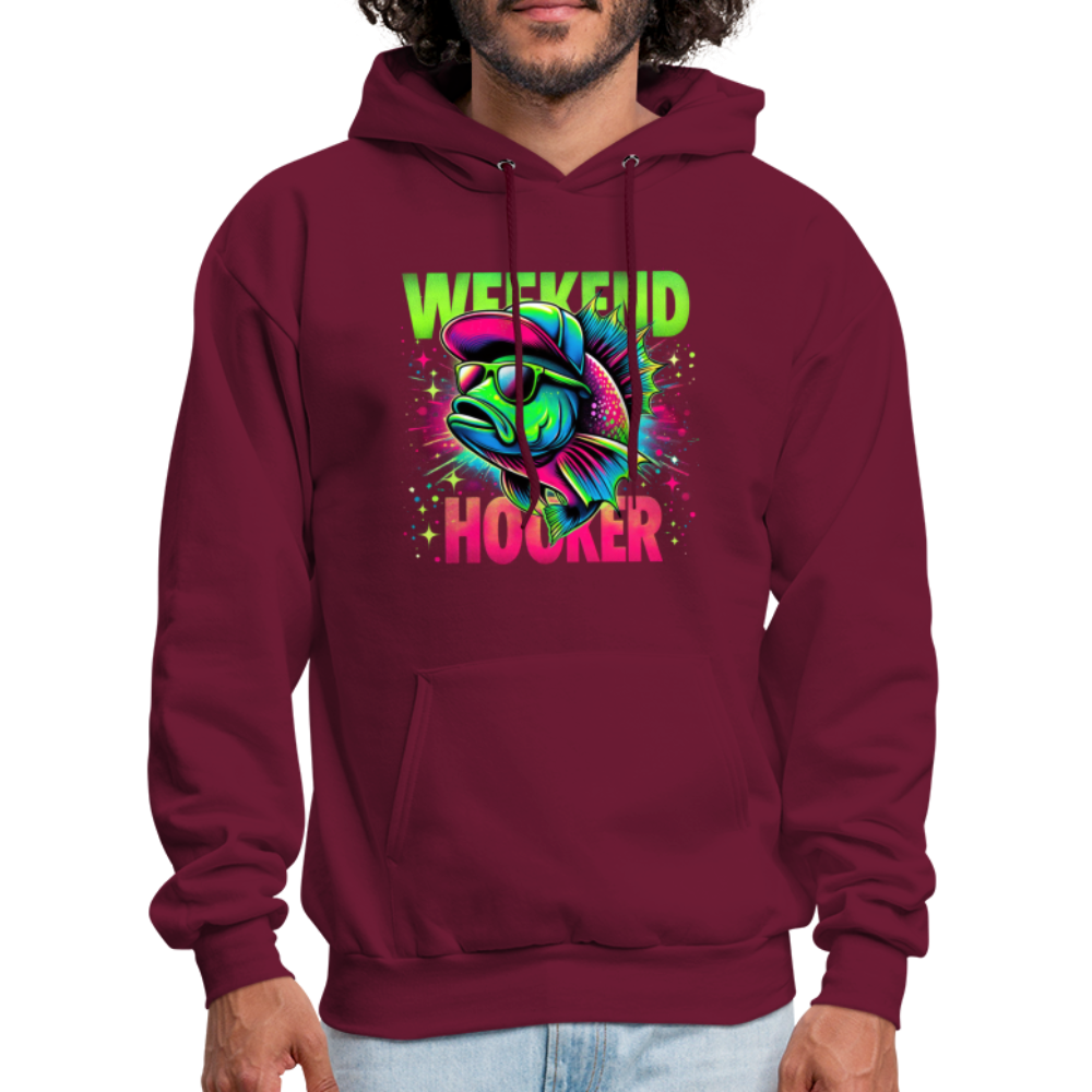 Weekend Hooker (Fishing) Hoodie - burgundy