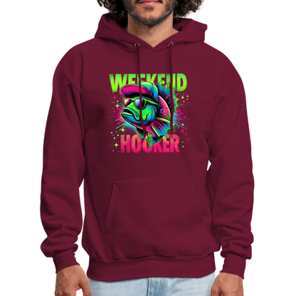 Weekend Hooker (Fishing) Hoodie - burgundy