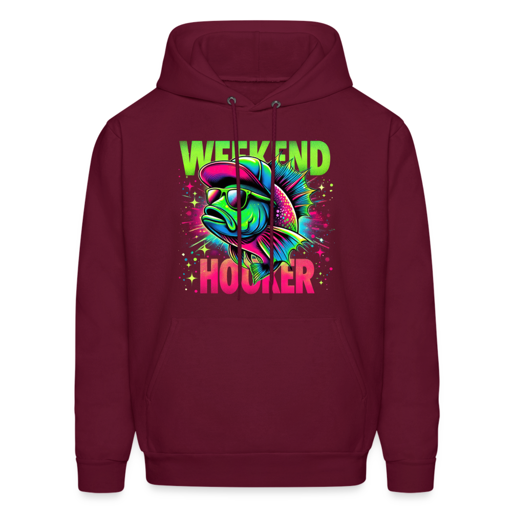 Weekend Hooker (Fishing) Hoodie - burgundy