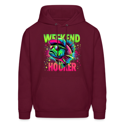 Weekend Hooker (Fishing) Hoodie - burgundy