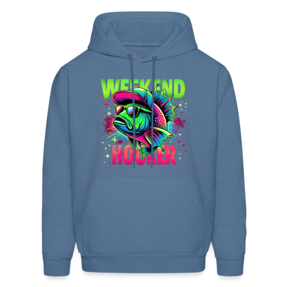 Weekend Hooker (Fishing) Hoodie - denim blue