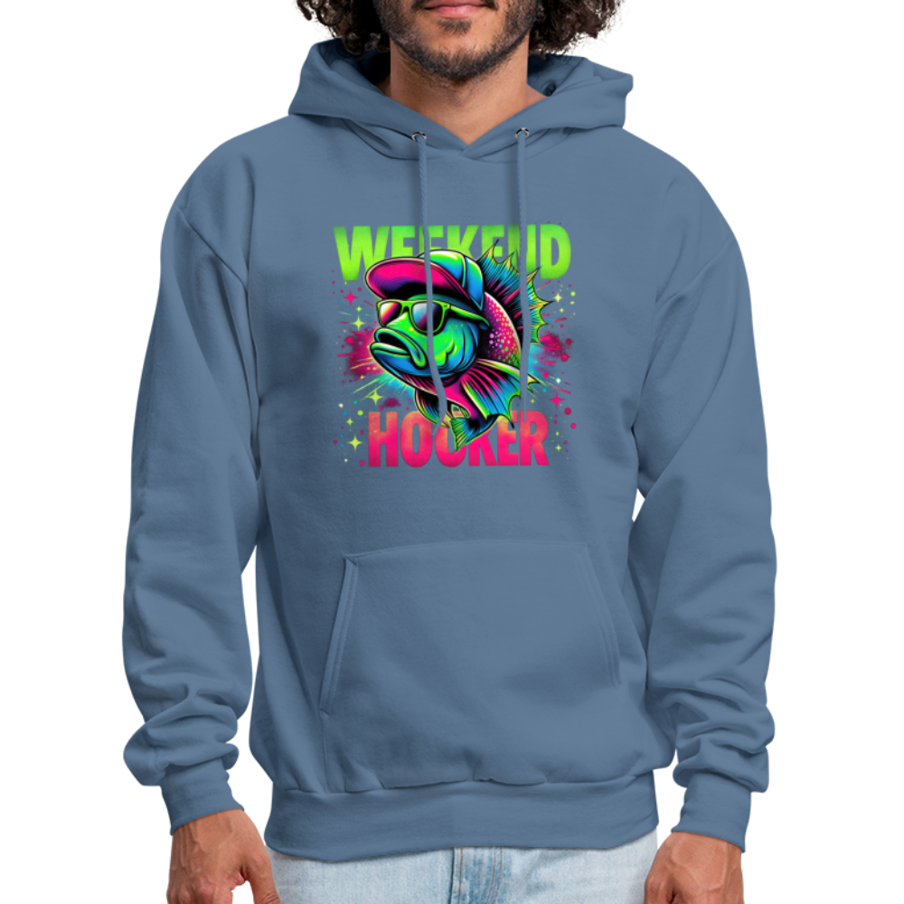 Weekend Hooker (Fishing) Hoodie - denim blue