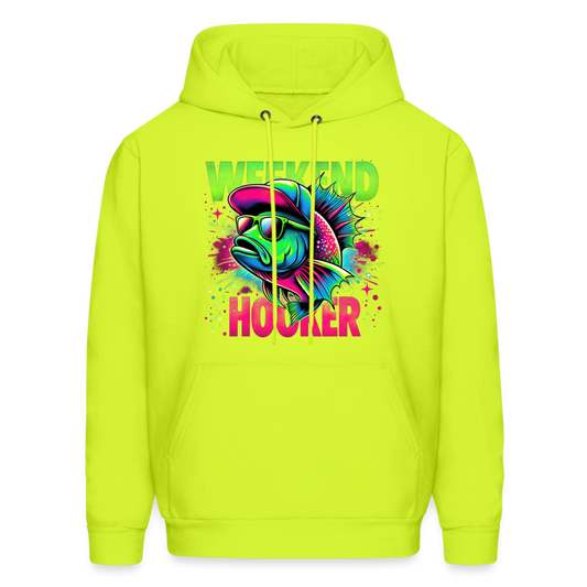 Weekend Hooker (Fishing) Hoodie - Color: safety green