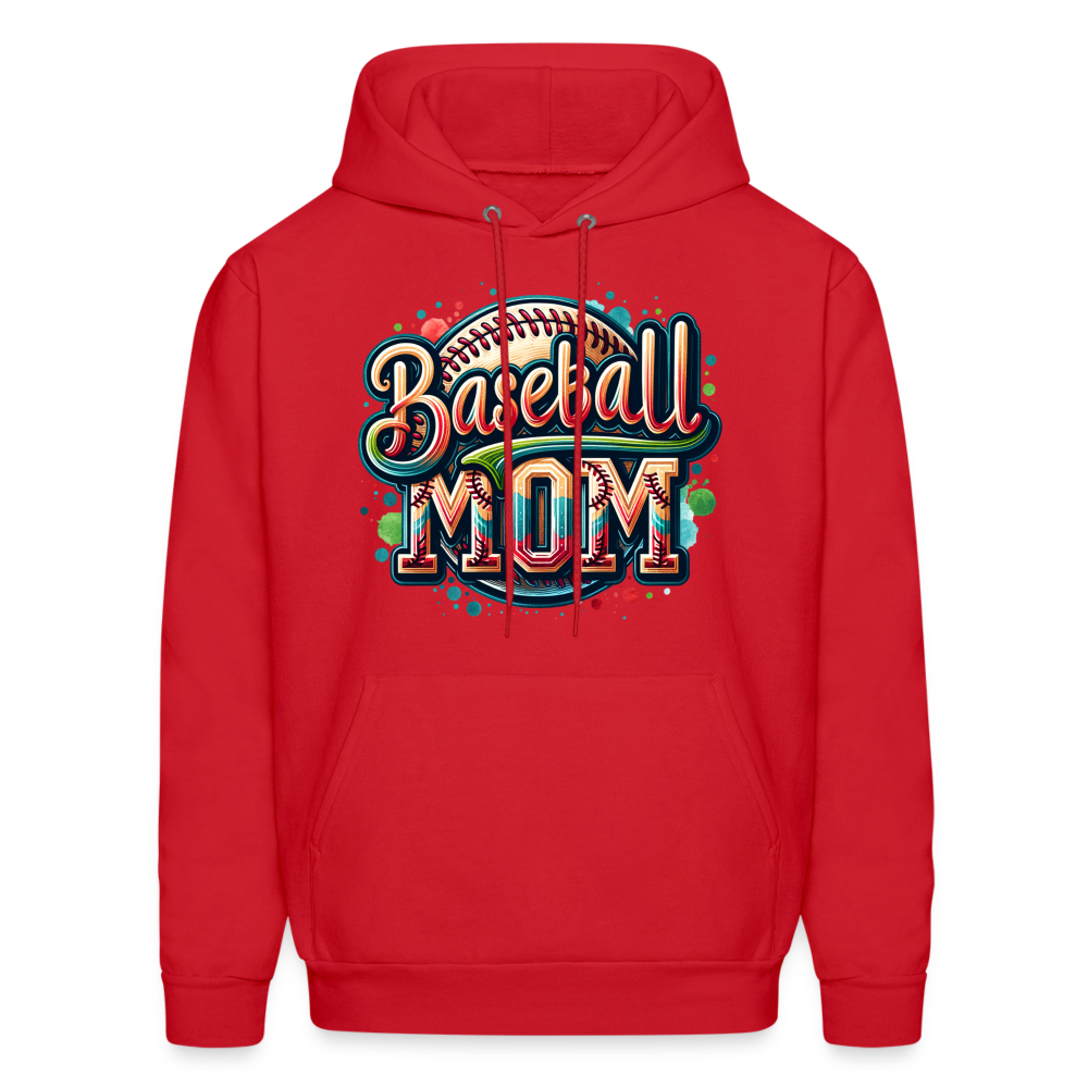 Baseball Mom Hoodie - red