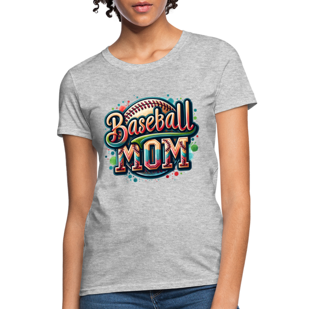 Baseball Mom Women's T-Shirt - heather gray