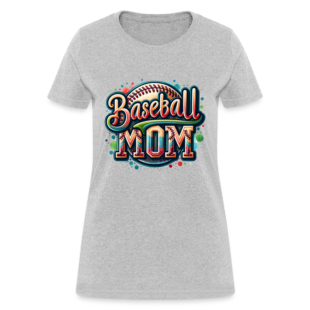 Baseball Mom Women's T-Shirt - heather gray