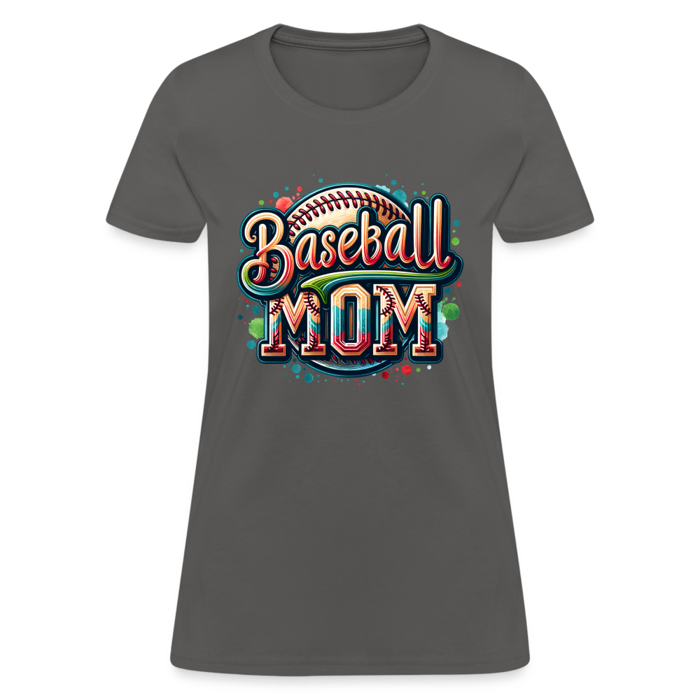 Baseball Mom Women's T-Shirt - charcoal