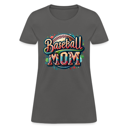 Baseball Mom Women's T-Shirt - charcoal