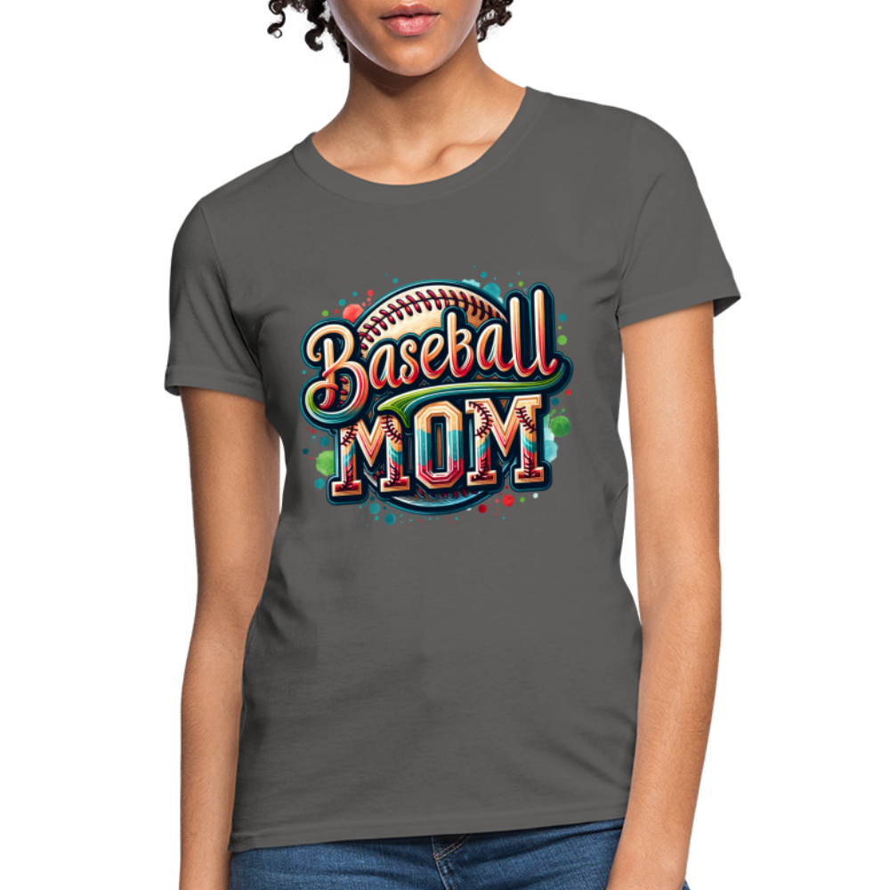 Baseball Mom Women's T-Shirt - charcoal