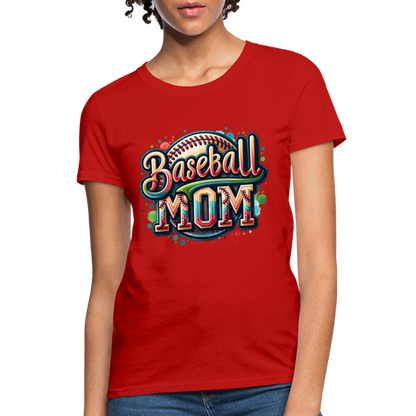 Baseball Mom Women's T-Shirt - red