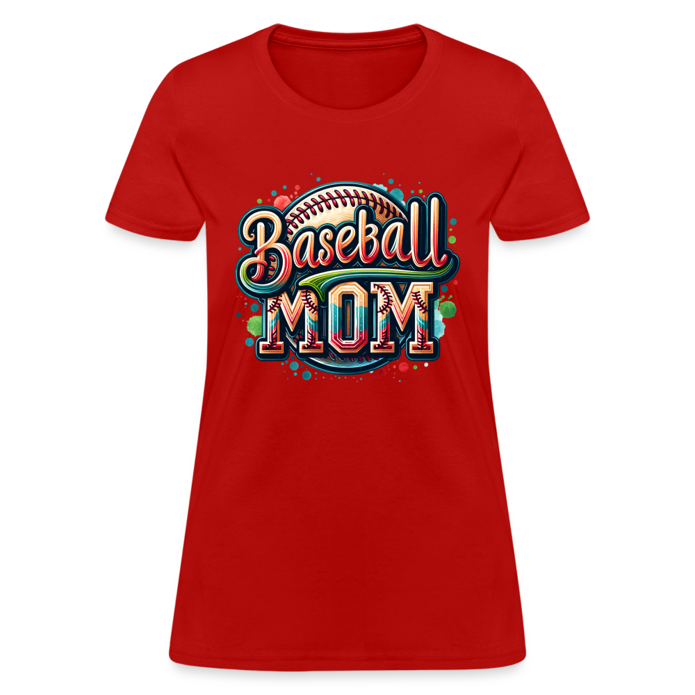 Baseball Mom Women's T-Shirt - red