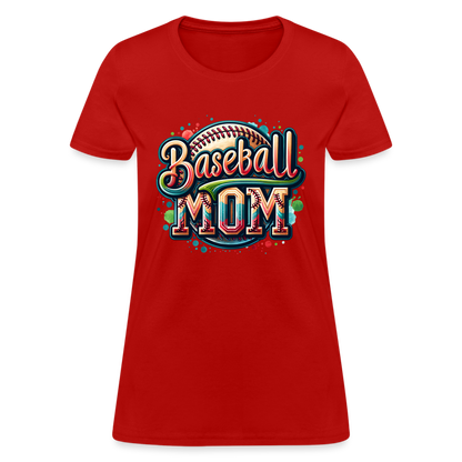 Baseball Mom Women's T-Shirt - red