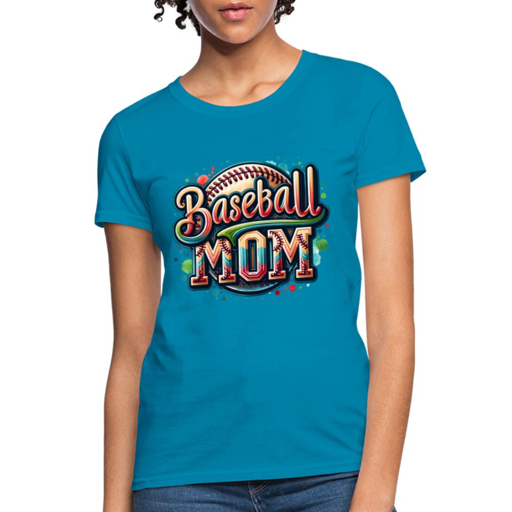 Baseball Mom Women's T-Shirt - turquoise