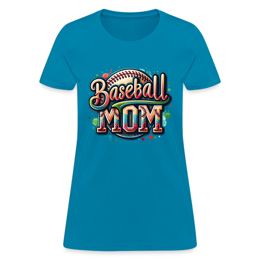 Baseball Mom Women's T-Shirt - turquoise