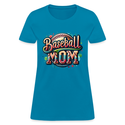 Baseball Mom Women's T-Shirt - turquoise