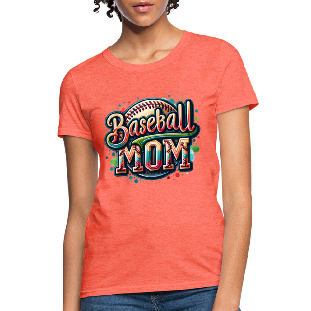 Baseball Mom Women's T-Shirt - heather coral