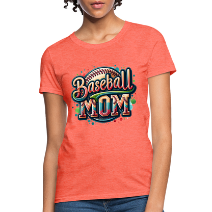 Baseball Mom Women's T-Shirt - heather coral