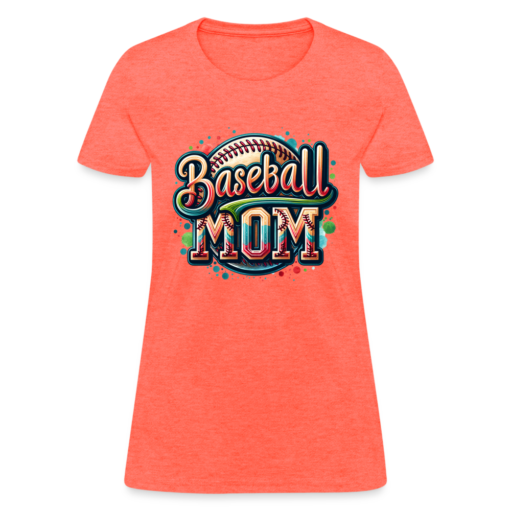 Baseball Mom Women's T-Shirt - heather coral