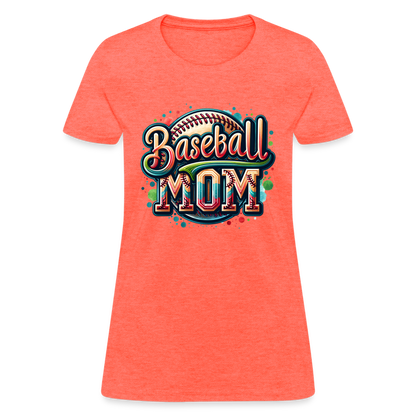 Baseball Mom Women's T-Shirt - heather coral