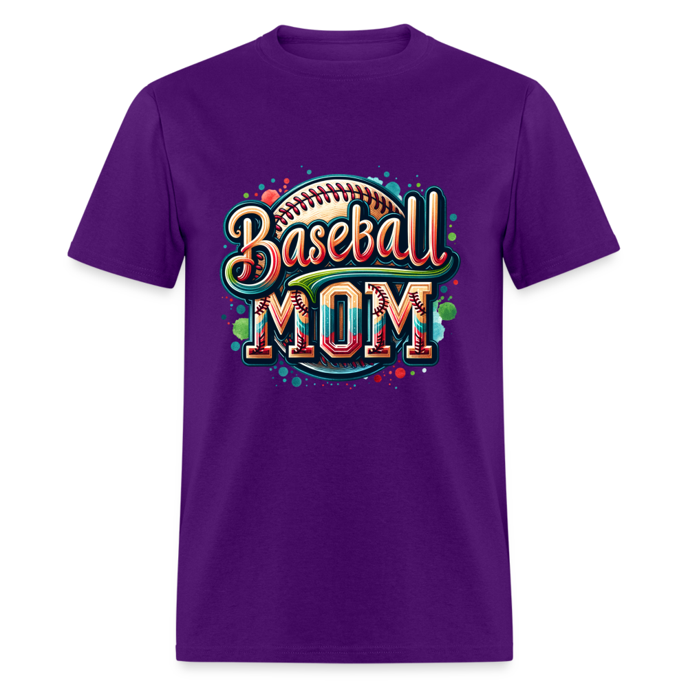 Baseball Mom T-Shirt - purple