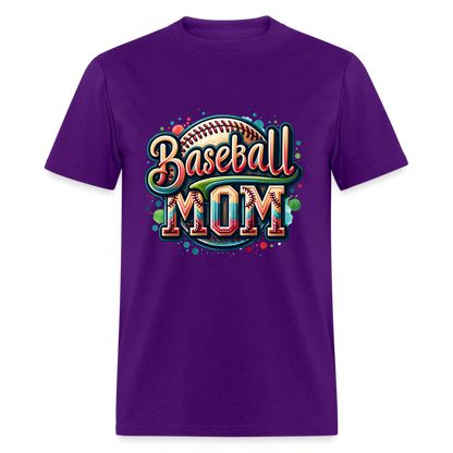 Baseball Mom T-Shirt - purple