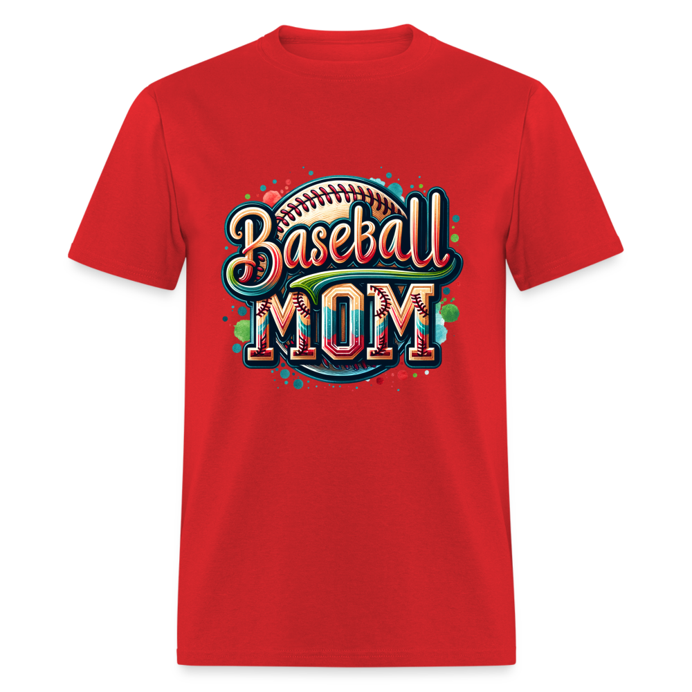 Baseball Mom T-Shirt - red