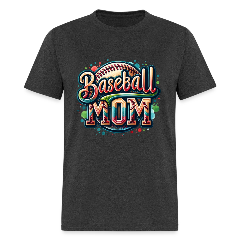 Baseball Mom T-Shirt - heather black