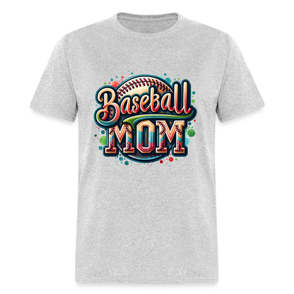 Baseball Mom T-Shirt - heather gray