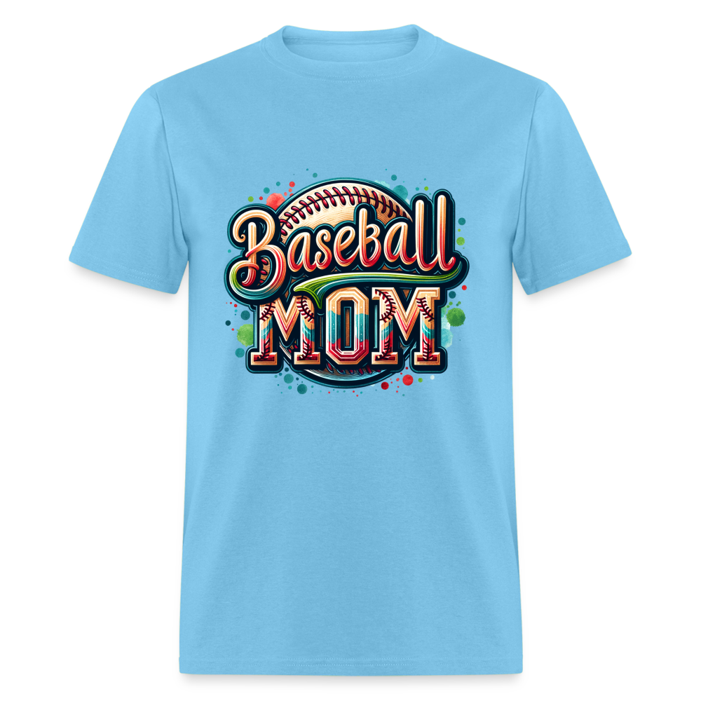 Baseball Mom T-Shirt - aquatic blue