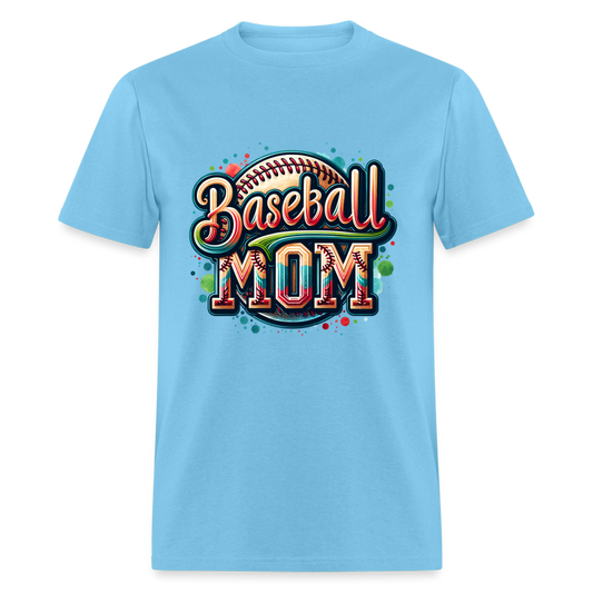 Baseball Mom T-Shirt - aquatic blue