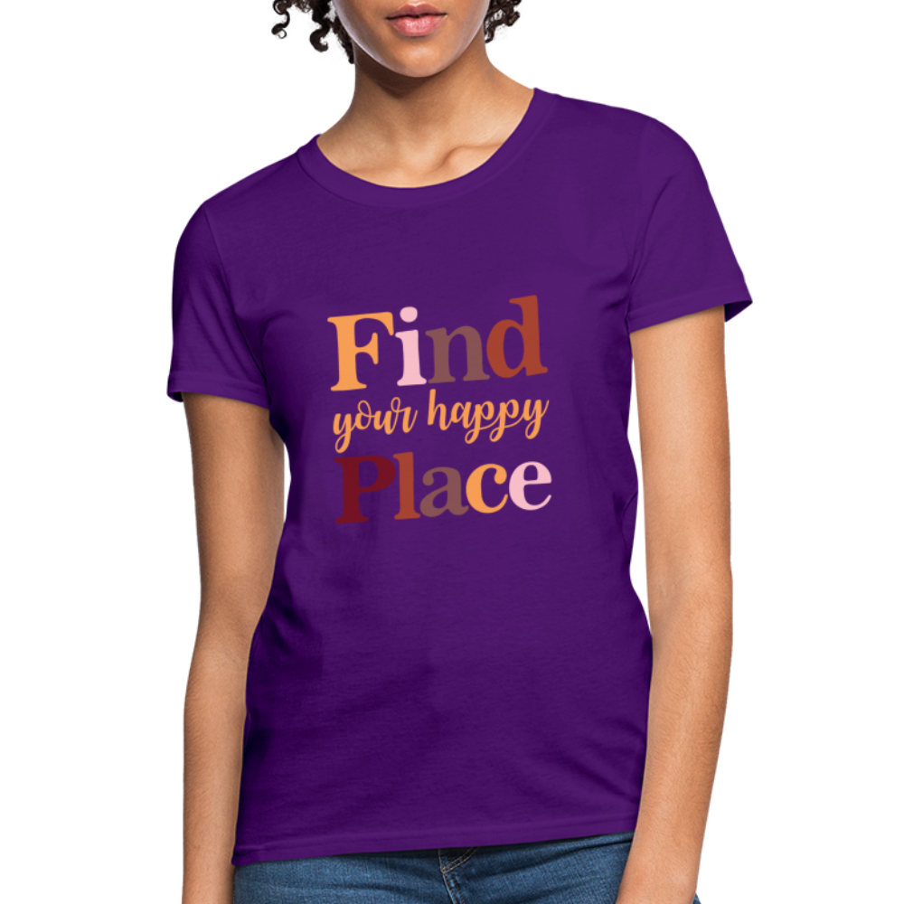 Find Your Happy Place Women's T-Shirt - Color: purple