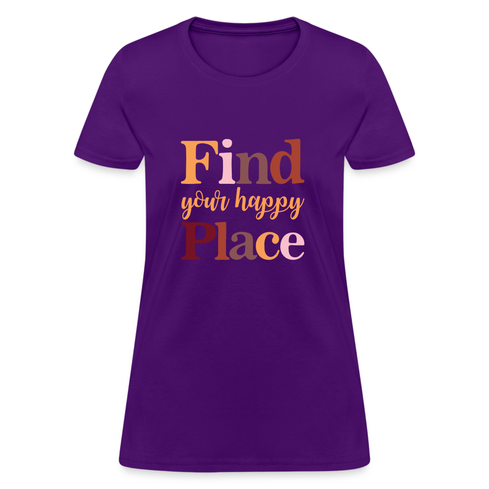 Find Your Happy Place Women's T-Shirt - Color: white