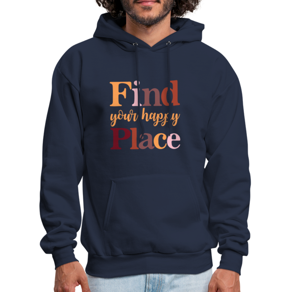 Find Your Happy Place Hoodie - Color: navy