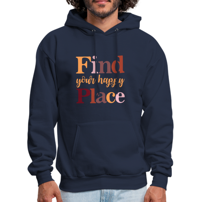 Find Your Happy Place Hoodie - Color: navy