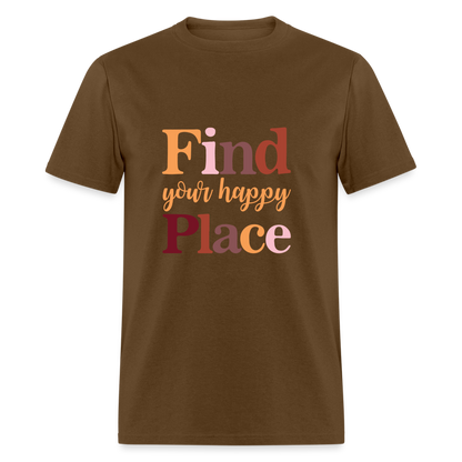 Find Your Happy Place T-Shirt - Color: heather black