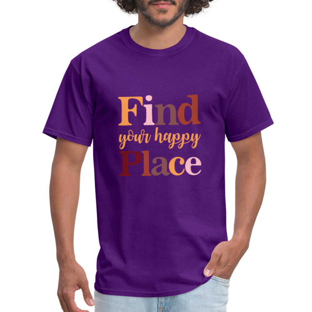 Find Your Happy Place T-Shirt - Color: purple