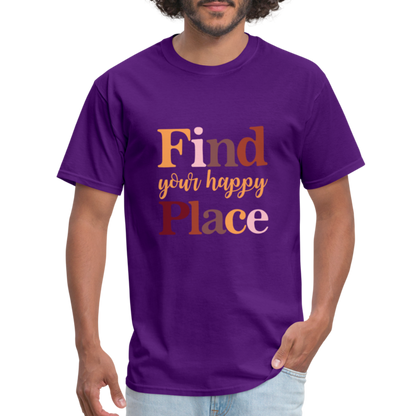 Find Your Happy Place T-Shirt - Color: purple