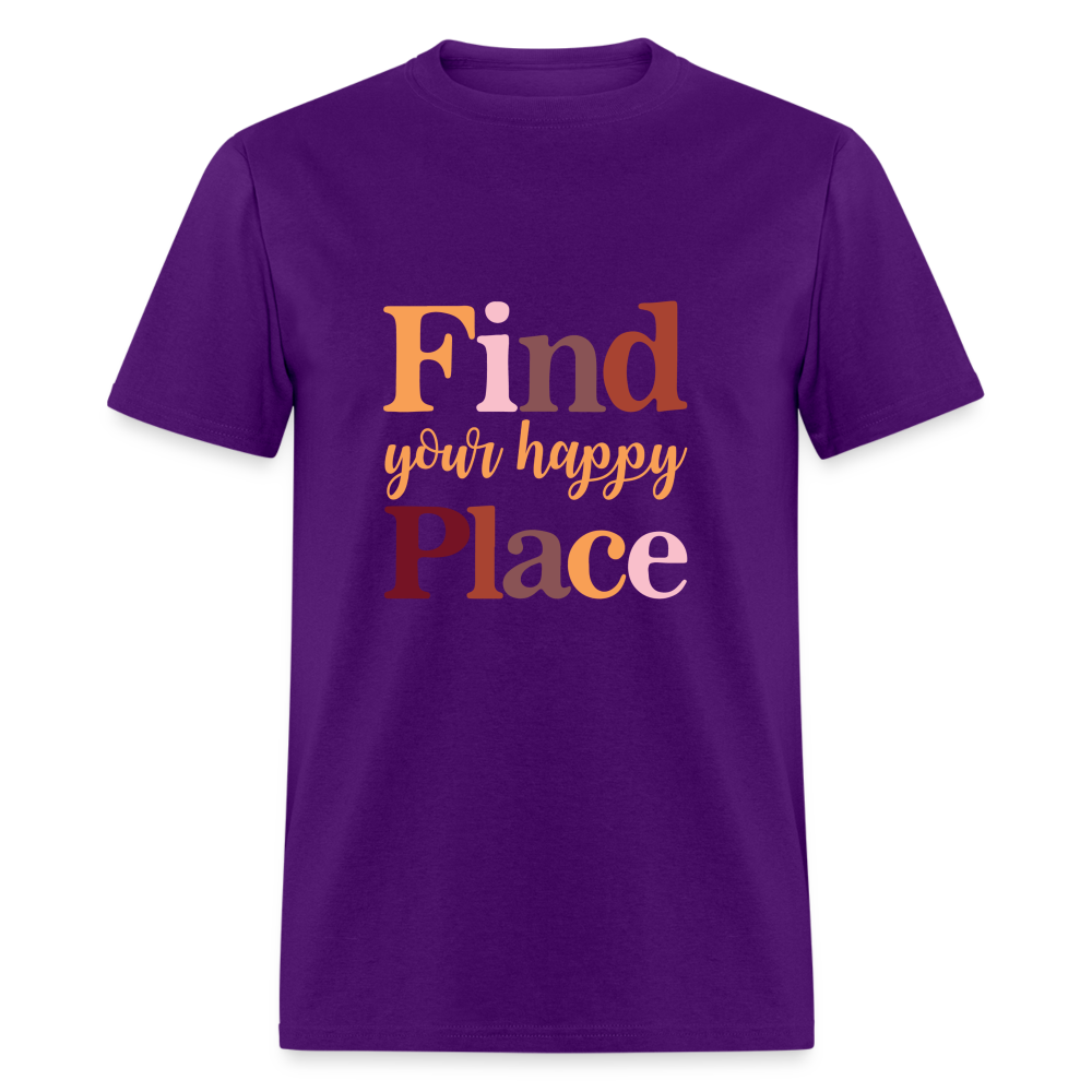 Find Your Happy Place T-Shirt - Color: heather black